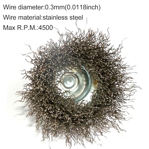 Image of FPPO 7PCS Stainless Steel Wire Wheel Brush, Coarse Crimped Cup Brush and End Brush Kit,Wire Brushes for Use in Machines (Pack of 4)