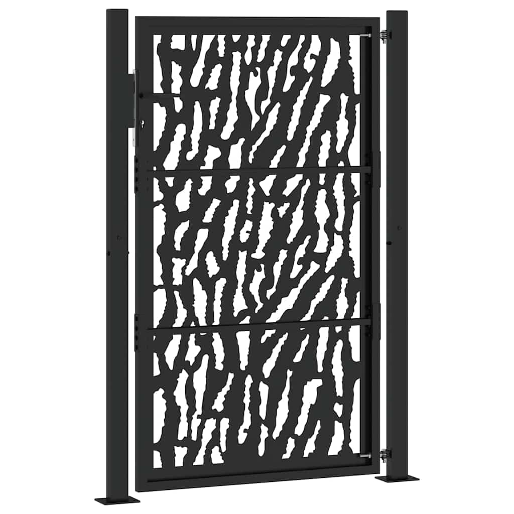vidaXL Cancello Giardino Nero 100x150 cm in Acciaio Design a Traccia, cancello della Recinzione, cancello Esterno, cancello del Metallo