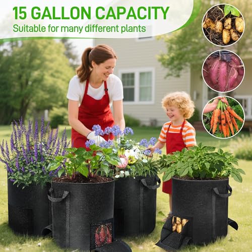 4 Pcs 15 Gallon Dual-Window Bags