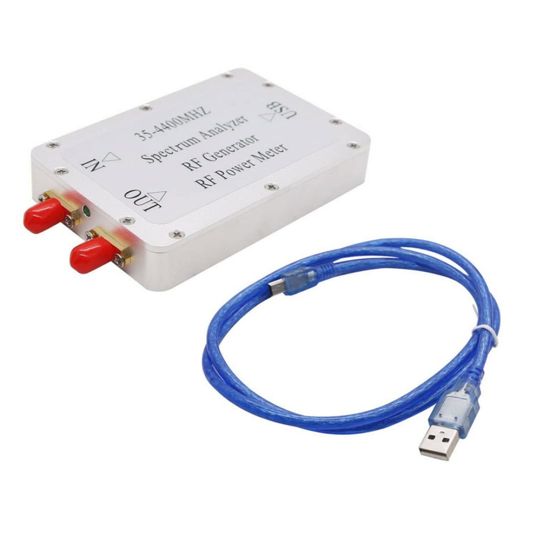 Spectrum Analyzer 35-4400MHz USB RF Frequency Source Power Meter with Cable Spectrum Analyzer, Silver