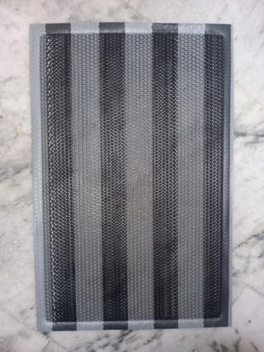 Image of Double Colour Anti Skid & Multipurpose /Bathroom Mat /Shower Mat /Carpet /Rugs /Rainmat /Swimming Pool Mat|Waterproof Doormat for Indoor /Outdoor Home Office Entrance| (Black-Grey, 16 inchx40 inch)