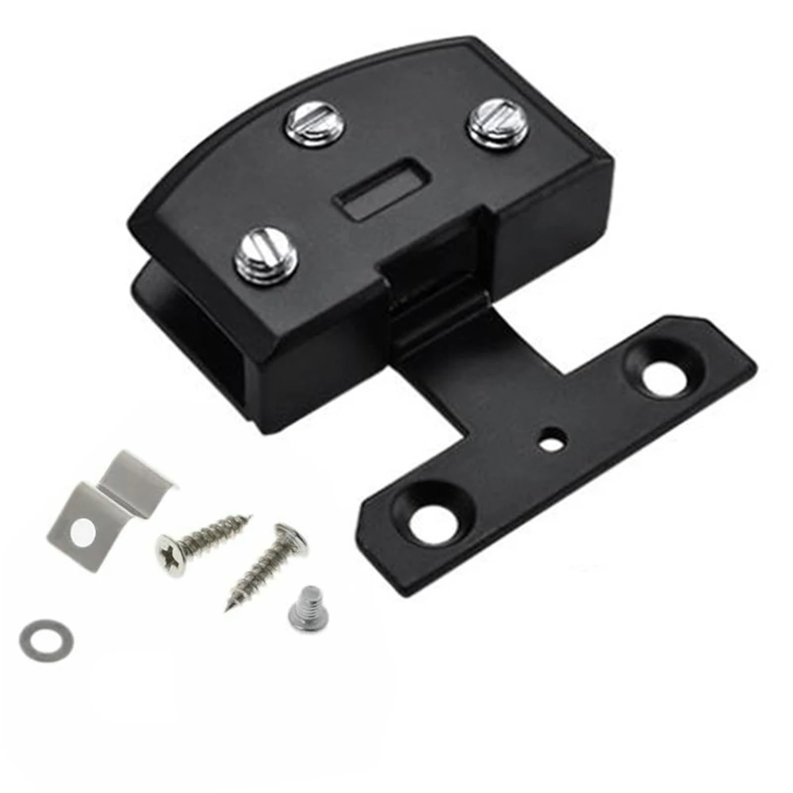 Glass Door Hinge Cupboard Display Cabinet Gate Clamp No Drilling Frameless Display Hinge Mounted Hardware Accessories(Black)