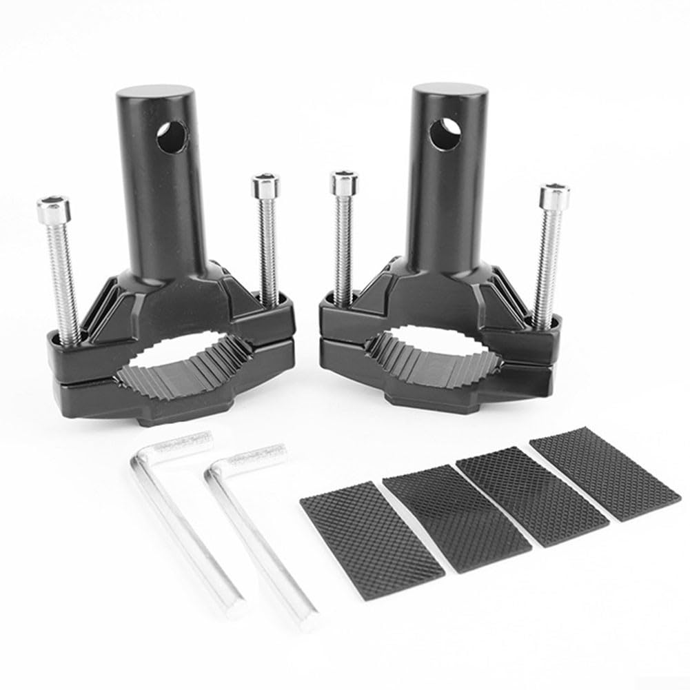 Posheliox Adjustable Fork Clamp Bracket CNC Aluminum Headlight Mount, 20mm To 54mm Tube Fitment For Spot Fog Light Holder, Cafe Project Bike(2set)