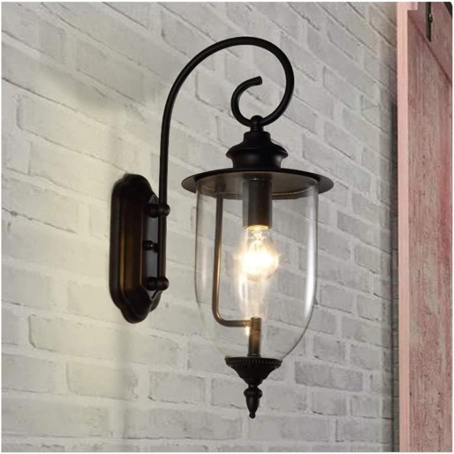 Lámpara de Porche para Exterior, Moderna lámpara de Pared LED, Aplique de Pared ameno Retro de Hierro Forjado, Impermeable, lámpara de Pared para Exterior E27, lámpara de araña