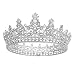 FUMUD Charm Rhinestone Zircon Crown Bridal Tiara Crystal CZ Diadem For Bride Princess Pageant Wedding Hair Accessories (Silver)