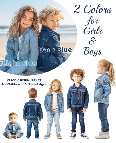 Personalized Jean Jacket for Girls Boys Custom 1-12 Years Kids Long Sleeve Denim Jacket with Name Patch Customized Back to School Christmas Birthday Gifts4