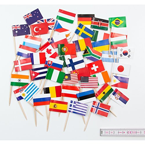 Everflag Zahnstocher : 50 Länder bunt gemischt