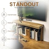 MKGT Rustic Handcrafted Floating Shelf - Oak Finish, Solid Wood, Industrial Reclaimed Style for Kitchen & Wall Decor (Rustic Pine, 50cm) - Image 4