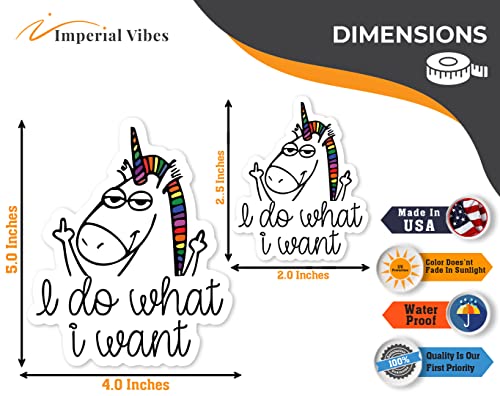Imperial Vibes | I Do What I Want Funny Bumper Sticker 2 Pack 5X4" Inch & 2.5 X 2" Inch Tall Vinyl Decal Sticker For Car Truck Van Suv Window Wall Cup Laptop Tumbler | Imp 2 #TOP6