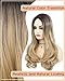 Lady Miranda Ombre Wig Brown To Blonde High Density Heat Resistant Synthetic Hair Weave Full Wigs For Women (Brown&Blonde)