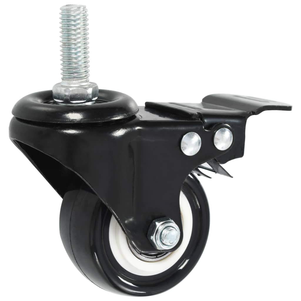 Ruedas giratorias con frenos, 8 unidades, 50 mm, de polipropileno y hierro, para carros con plataforma, carretilla, logística de almacén, manejo y transporte de materiales con funcionamiento