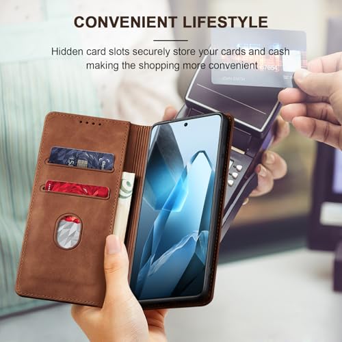 Image of Jasonyu Flip Wallet Case for OnePlus 13 5G,Brown