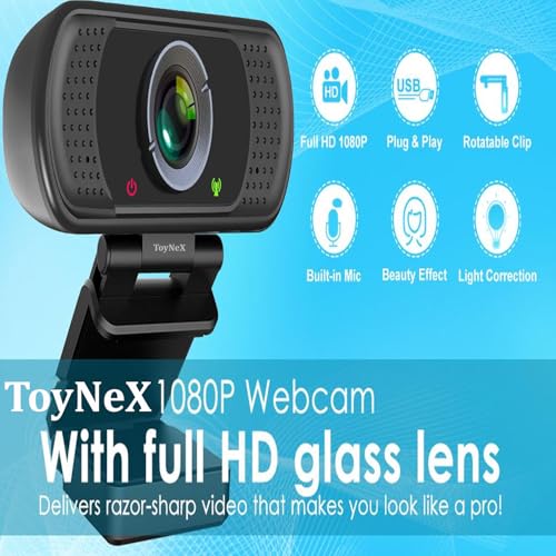 Image of Full HD 1080P Webcam with Microphone, Pro Streaming Computer Camera, Widescreen USB Web Camera for Desktop PC Laptop.(Black)