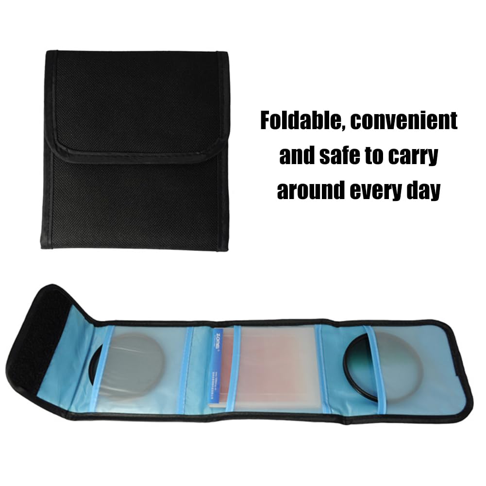 Kamera Filter Tasche, Custodia per Filtro per Obiettivo per Fotografia, Custodia per Filtri per Fotografia, Custodia per Filtri, per Filtri Rotondi o Quadrati per Camera Filters (3 Pocket)