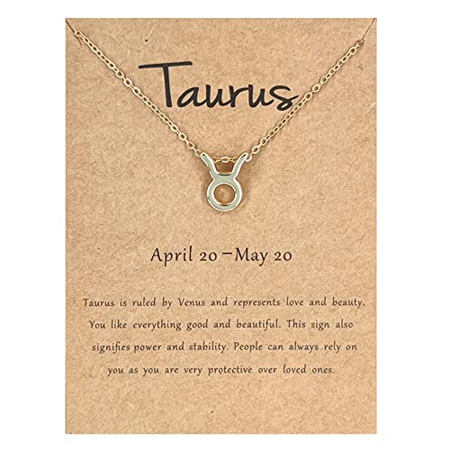 alslovkar Collares con Colgante de signo del zodiaco 12 Collares Cadena de Constelaciones Signo de Horóscopo Astrológico Oro Plata con Papel Constelación para Valentine, 1, Masilla, Pirita Cover