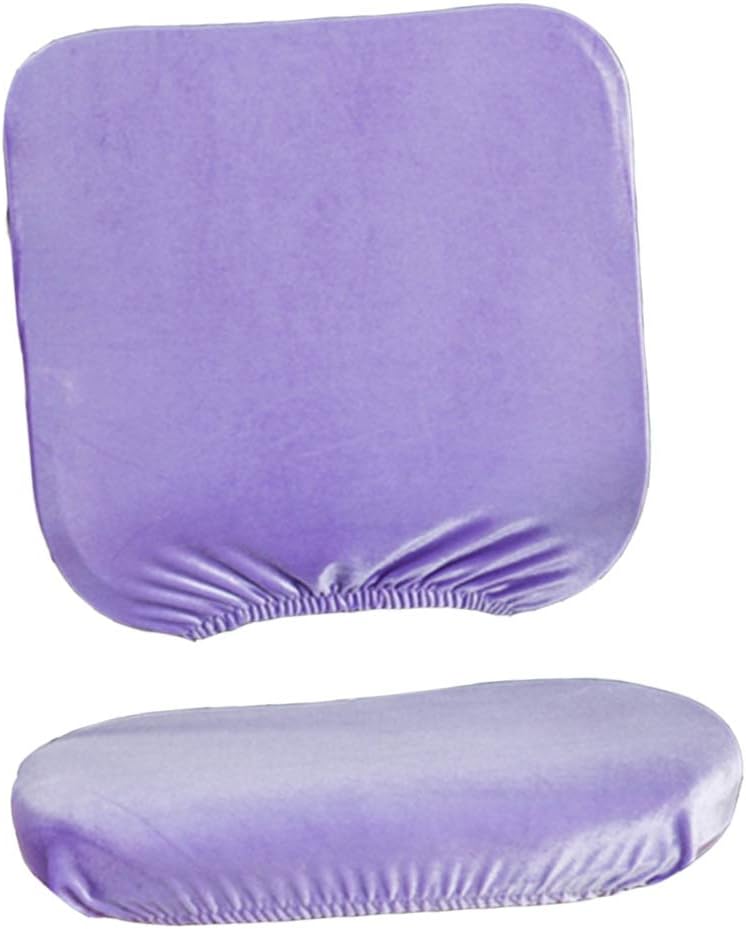 SM SunniMix Soft Velvet Stretch Chair Covers Chair Cover Seat Cover for Swivel Chair Office Chair - Light Purple