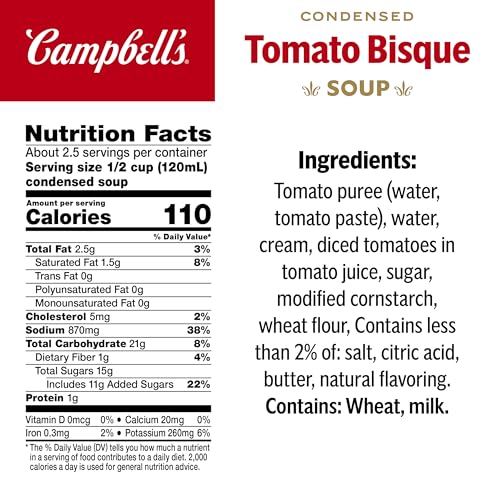Image of Campbell's Condensed Tomato Bisque Soup, 10.75 oz Can (12 Pack)