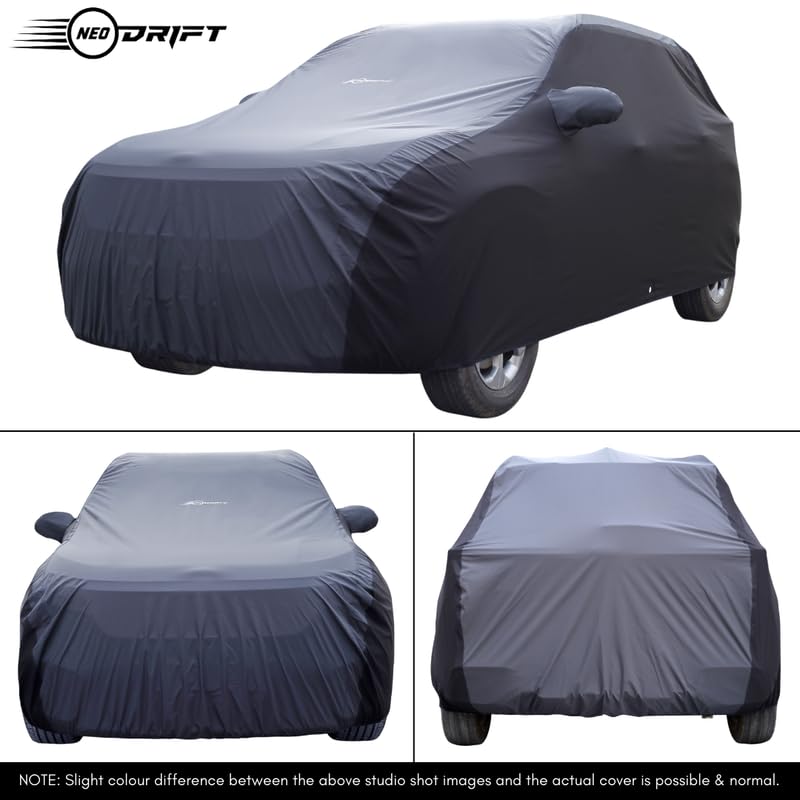 Image of NEODRIFT 'SuperTech' Car Cover for Honda CR-V (100% Water-Resistant, All Weather Protection, Tailored Fit, Multi-Layered & Breathable Fabric) (Colour: D.Grey+Black) (Model: 2007-2011)