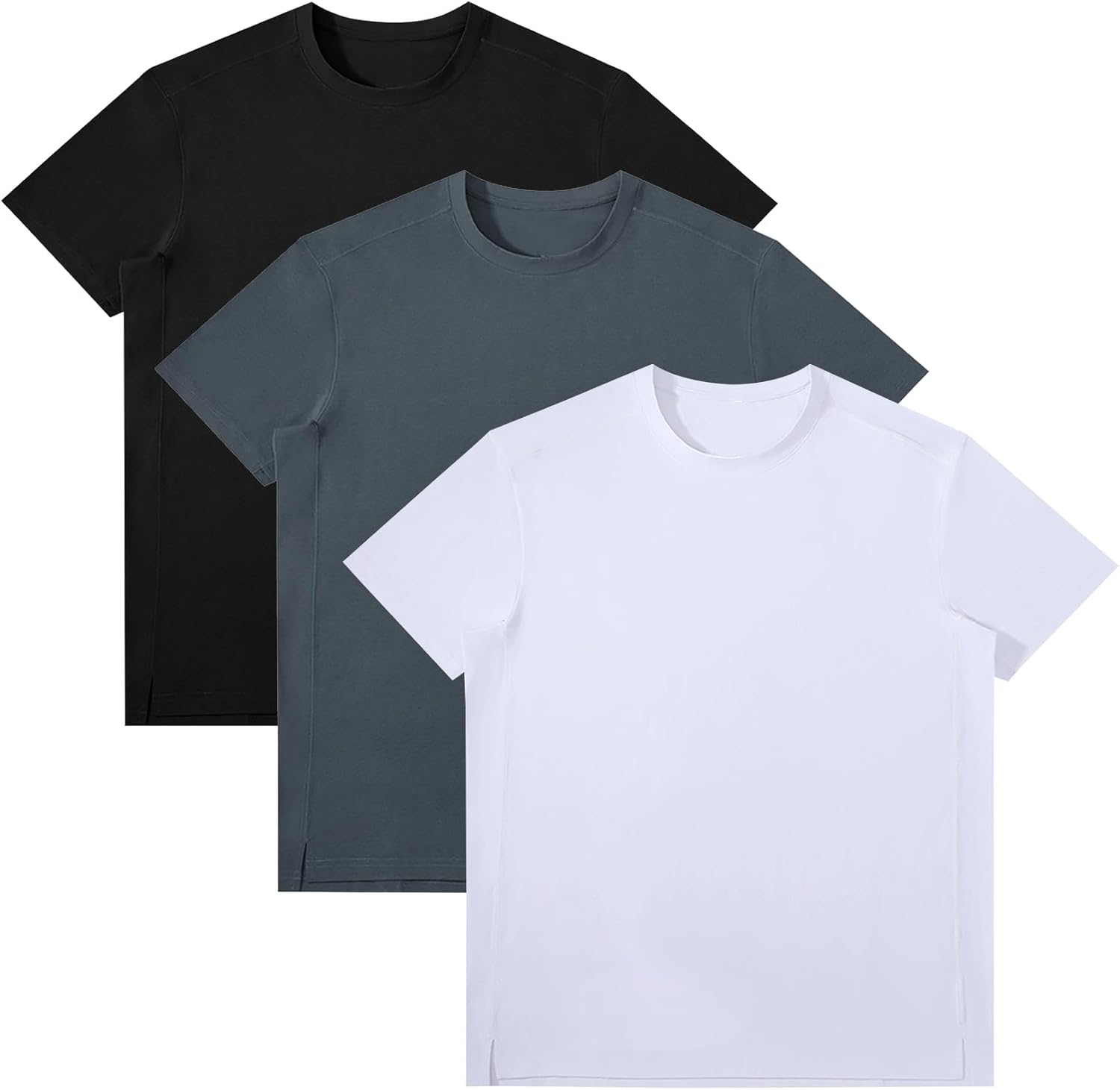 Eisctnd Men's Workout T-Shirt, Short Sleeve Slim Fit Quick Dry Crew Neck Moisture Wicking Top for Sports Gym Running Athletic