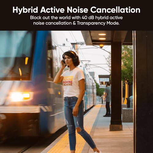 Image of Wyze Noise Cancelling Headphones and Hard Case for Travel,Wireless Over The Ear Bluetooth Headphones with Active Noise Cancellation, Transparency Mode, Clear Voice Pick-up, Alexa Built-in