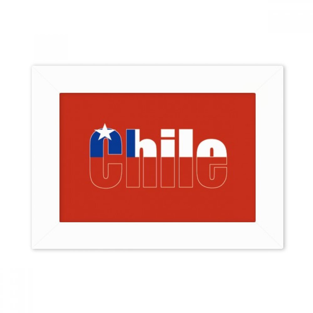Cadre Photo Bureau Drapeau Chili Blanc 5X7 Pouces Idée Cadeau Souvenir