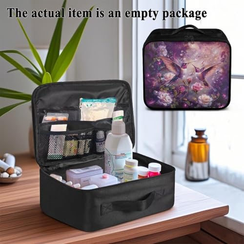 Image of Gomyblomy Roses Hummingbird First Aid Kit Empty First Aid Kit Bag for Home Cars Travel Medical Supplies Bag Portable Trauma Kit for Office Kitchen Camping Outdoors