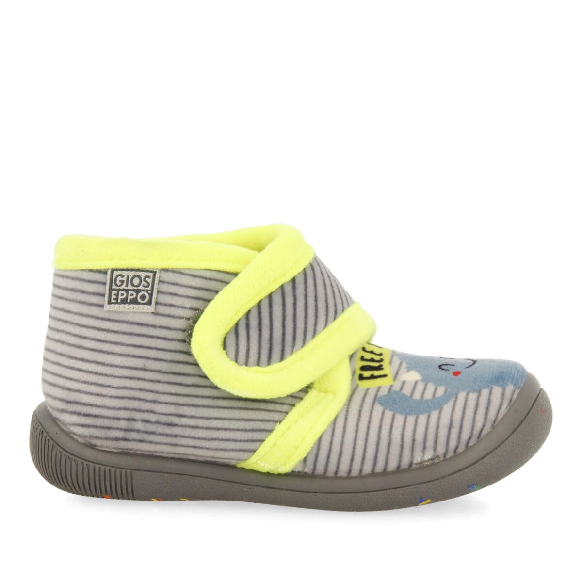 Zapatillas de Estar por casa Gris con Rayas y Detalle de monstruito para bebé galtur