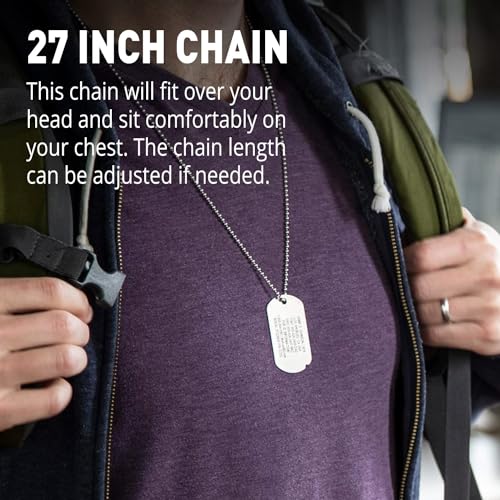 ROAD iD The Fixx ID Customized Military Dog Name Tag - WWII Style Personalized Dog Tag Necklace for Men, Women, Athletes, Army - Stainless Steel Chain Engraved Necklace Gifts2