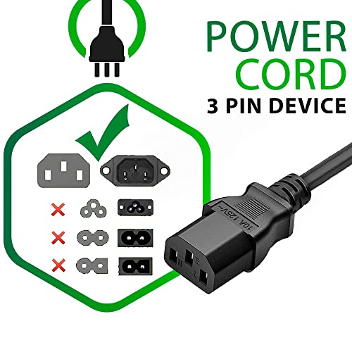J-ZMQER 5ft AC Power Cord Cable Compatible with Farberware Coffee Percolator PK-1200SS 3-Prong Lead
