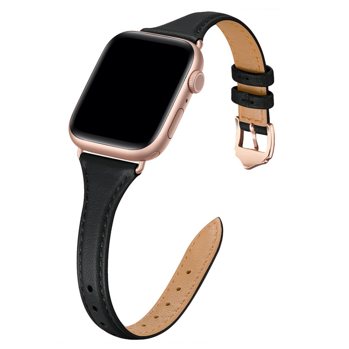 WFEAGL Compatible with Leather Apple Watch Band 41mm 40mm 38mm 42mm(series 11 10) Women, Top Grain Leather Strap Slim & Thin Replacement Wristband for iWatch Bands SE 3 2 1, Series 11 10 9 8 7 6 5 4 3 2 1ClimatePartner certified