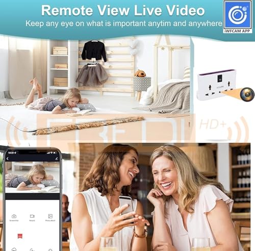 Image of FREDI HD PLUS WiFi 3-Pin Socket Camera 1080P HD | Plug Socket Camera with 32GB Inbuilt Storage | Live View on Mobile & PC via iWFCam App | Plug & Play Indoor Monitoring Device for Home Office Shop