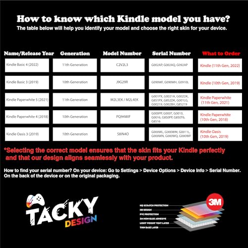 Image of Tacky Design Kindle Paperwhite Skin Wrap, Cream & Orange Skin for Kindle Stickers, Premium Vinyl 3M Full Wrap for Kindle Paperwhite Covers (Kindle Paperwhite (11. Generation, 2021))