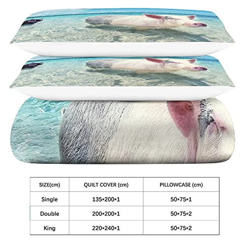 Parure de lit pig microfibre supérieure avec housse de couette king