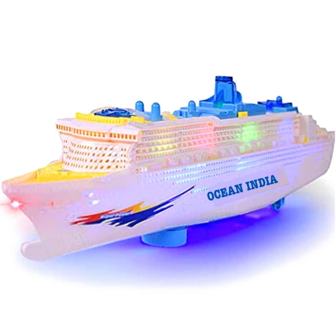 Musical Bump and Go Ocean Ship Toy with 3D Flashing Light & Sound Best Gift for Children Toys for Kids