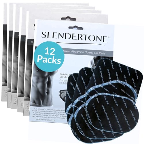 Slendertone Almohadillas de gel de repuesto para cinturón de abdominales, paquete de 12 unidades