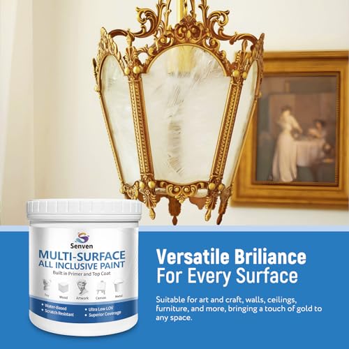 Image of Gold Paints 150ml Metallic Liquid Gold Leaf Paint Rich Golds Paint for Metal, Wood, Canvas, Appliance, Furniture, Clay DIY, & Art Handcrafts Fast Drying Acrylic Metallic Finish Artwork & Home Decor