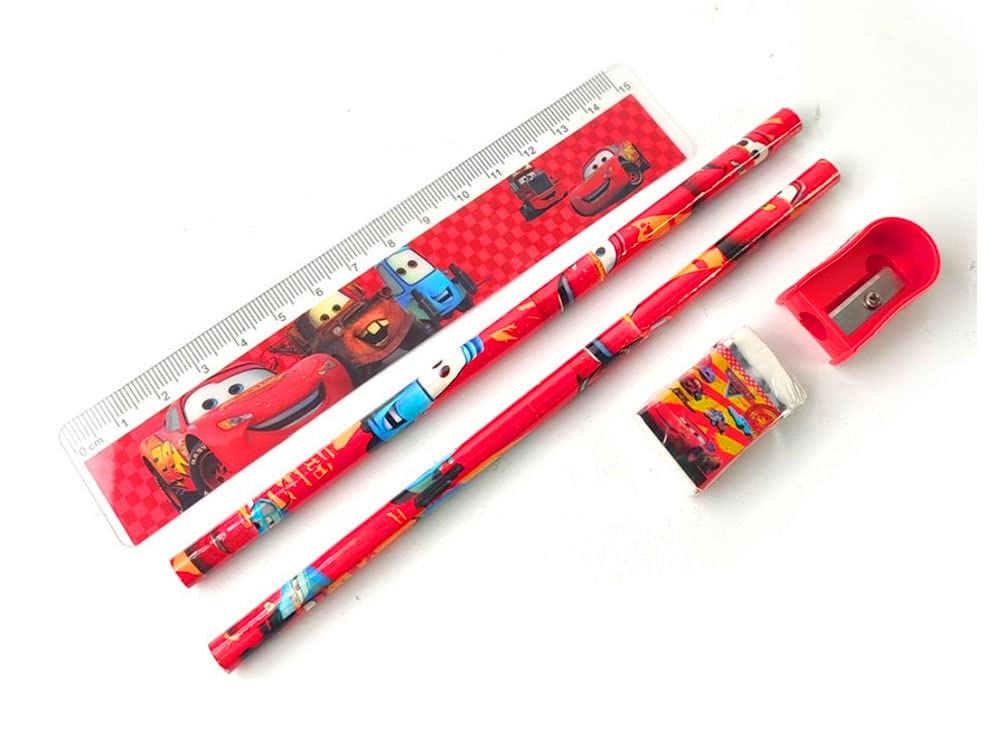 KOBBET® Stationery Gift Set for Kids for Small Gift Sets Mix Designer Set Box Included 2 Pencils, 1 Scale, 1 Eraser and 1 Sharpener Return Gift Set Rakhi Gift for Sisters Festivals Gift (2 PCS Set) 2
