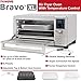 Nuwave Bravo Air Fryer Toaster Smart Oven, 12-in-1 Countertop Convection, 30-QT XL Capacity, 50°-500°F Temperature Controls, Top and Bottom Heater Adjustments 0%-100%, Brushed Stainless Steel Look