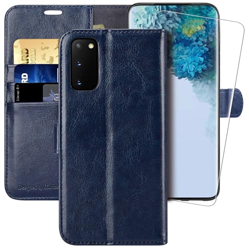 MONASAY Wallet Case for Samsung S20 FE with 3 Card Holders - Blue