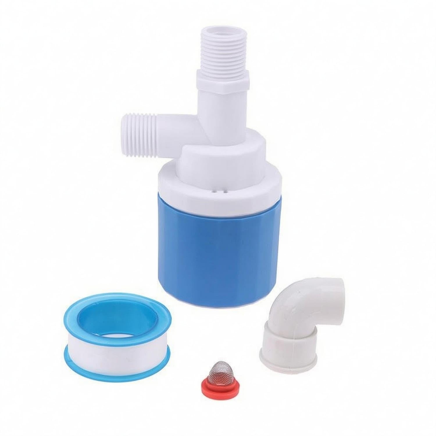 Bnf Mesh Filter Water Level Buoyant Valve Sealing Gasket 90-Degree Buoyant Valve Elbow Fitting Utility Hardware White and Blue, Dn15, Top Inlet-image-41