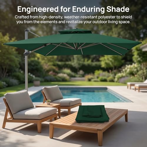 Toldo de repuesto para patio y playa lona impermeable caqui para parasol de jardin cuadrado 3