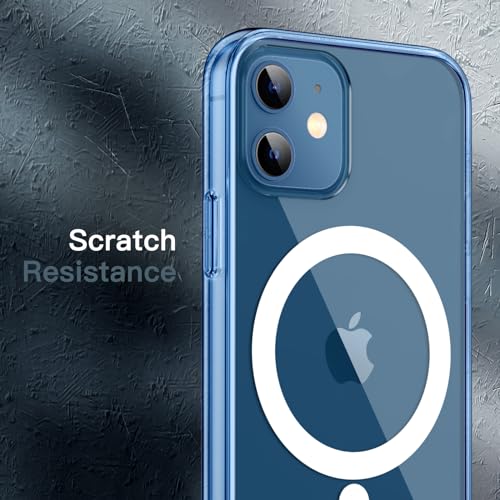 Image of JETech Magnetic Cover Case for iPhone 12 /12 Pro 6.1-Inch Compatible with MagSafe Wireless Charging, Shockproof Phone Bumper Cover, Anti-Scratch Clear Back (Jean Indigo)