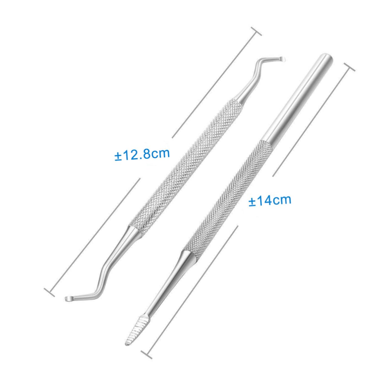 NOLITOY Professional Cuticle Remover Cleaner Tool Double-end Nail Pusher Spoon Stainless Steel for All Nail Types