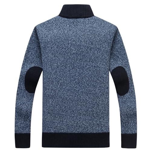 Men's Loose Fit Knitted Zipper Sweater Fashion Stand Collar Spring Sweater Cardigan Warm Stretch Sweaters2