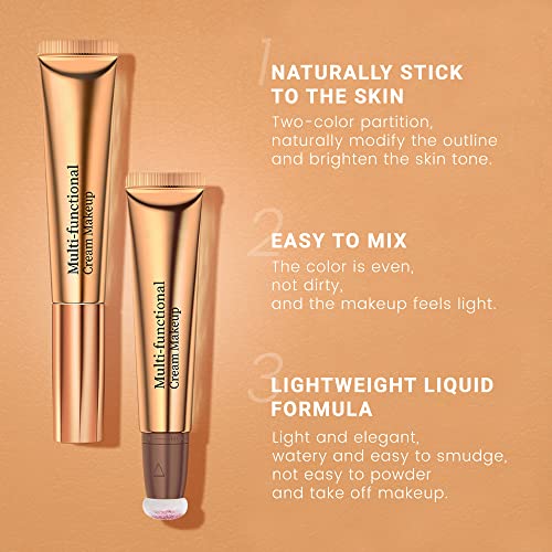 Bingbrush 2 Pcs Liquid Matte Face Blush Beauty Wand,Blush Trimming Stick With Cushion Applicator,Multi-Use Natural Silky Smooth Creamy Liquid Blush Stick For Cheek Lip Makeup ,Cruelty-Free (09#&10# Blush) #TOP3