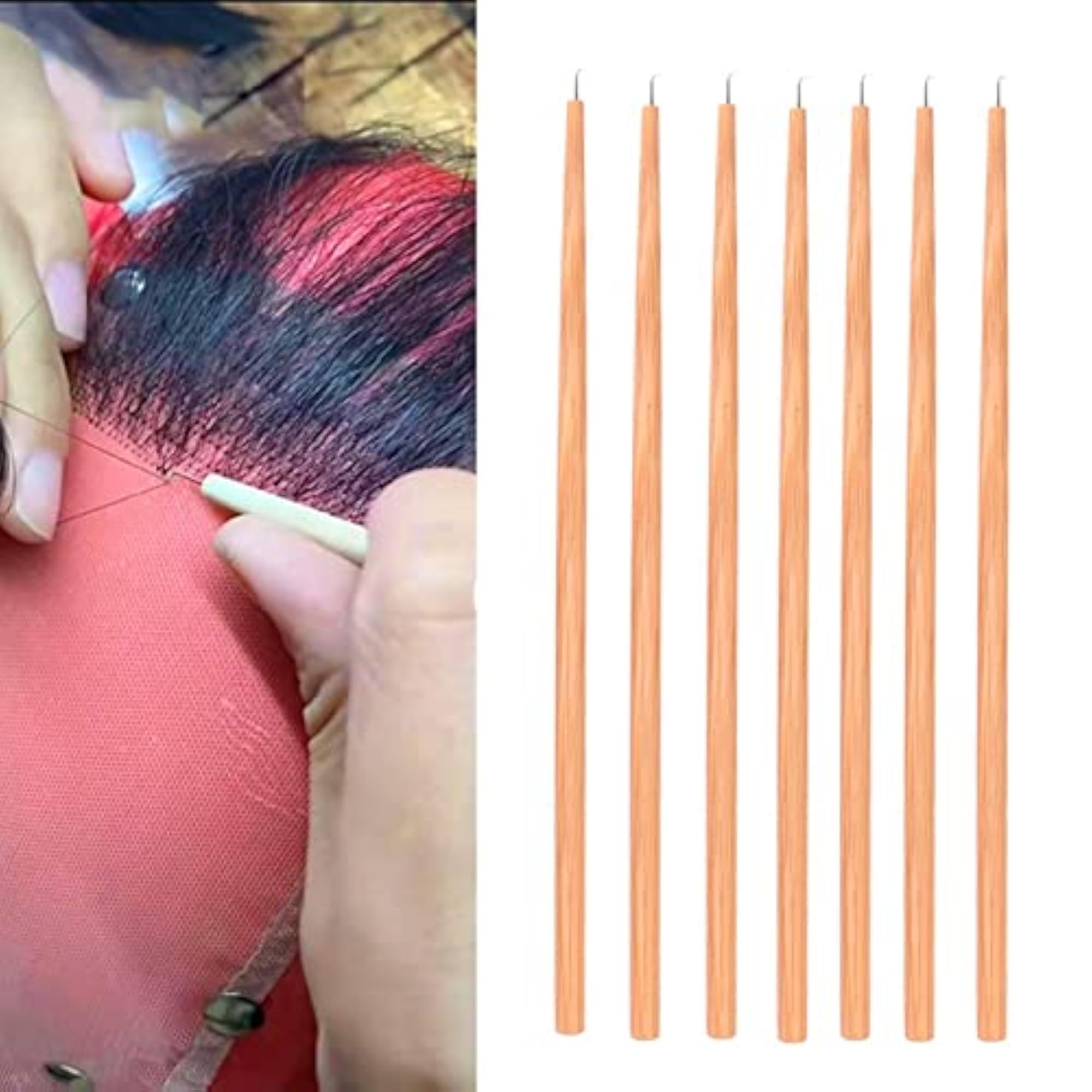4 Pieces Lace Wig Ventilating Needles for Hair Weave