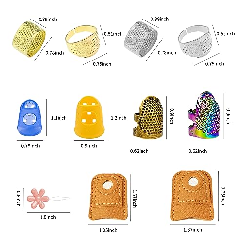 Anel de dedal de costura manual para bordado protetor de dedo protetor de dedo ajustável de couro co