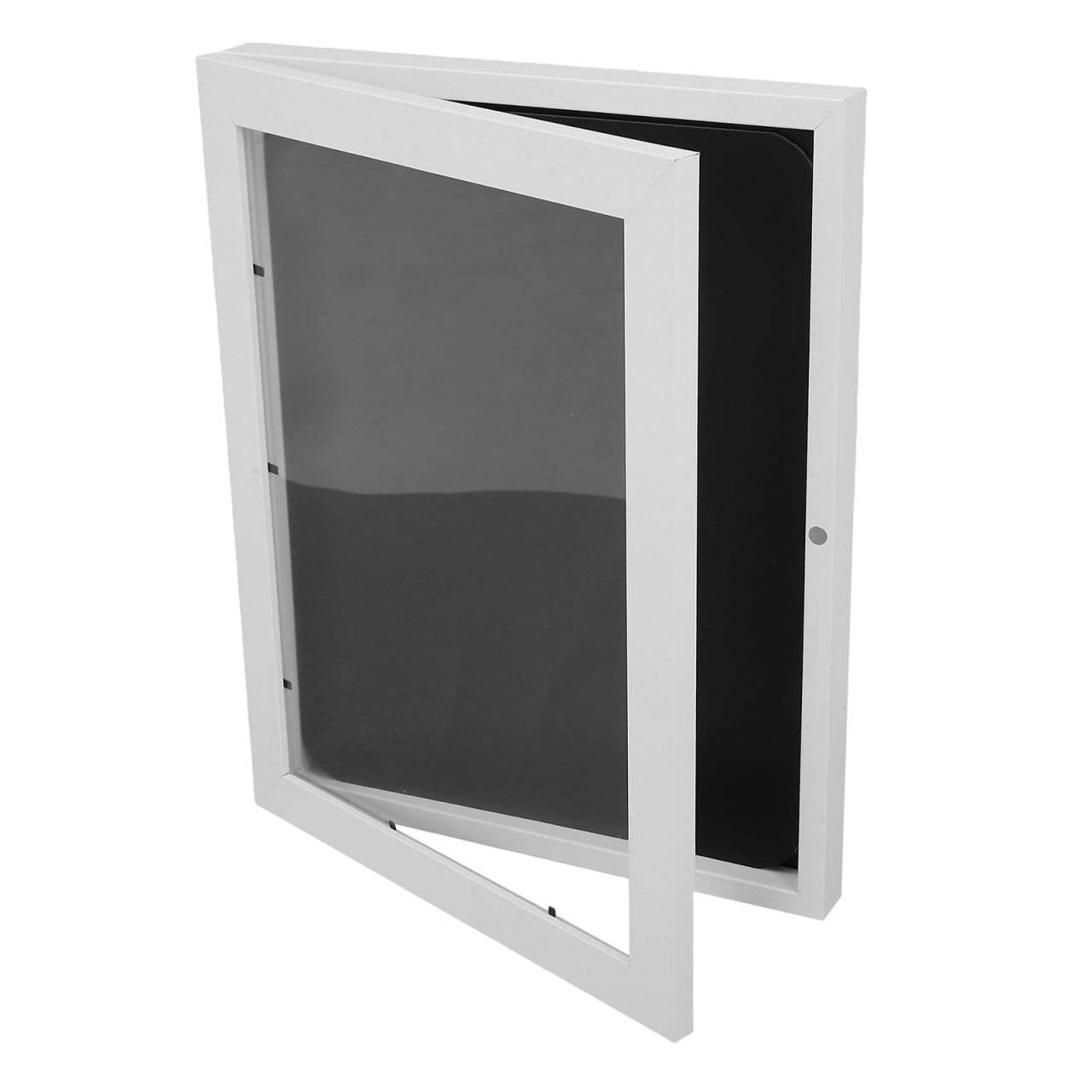 jojofuny White Football Shirt Frame Display Case 35.8x28cm, Deep Shadow Box for Sports Jersey Memorabilia, Hinged Front Opening T-Shirt Mounting Kit with Shatter Resistant Glass