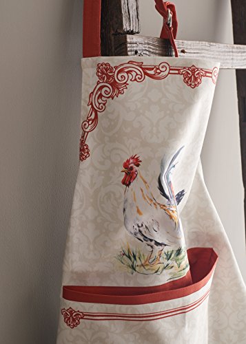 Maison D' Hermine Campagne 1 Piece 100% Cotton Apron With An Adjustable Neck & Visible Hidden Centre Pocket With Long Ties For Women/Men Chef (27.50"X31.50") #TOP2