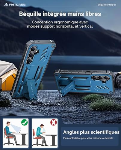 Coque Samsung S25 FE robuste antichoc coque protection militaire avec support - 4